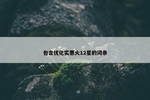 包含优化实惠火12星的词条