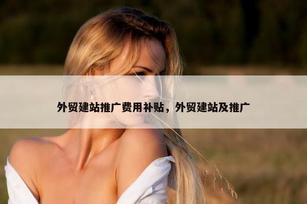 外贸建站推广费用补贴，外贸建站及推广