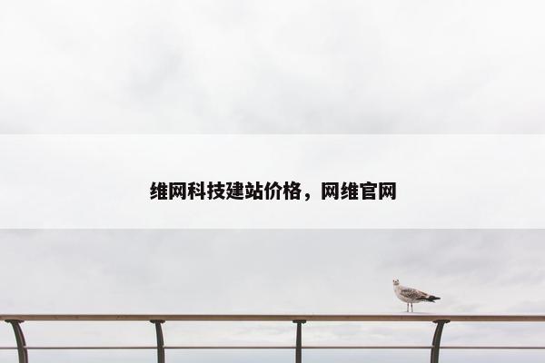维网科技建站价格，网维官网