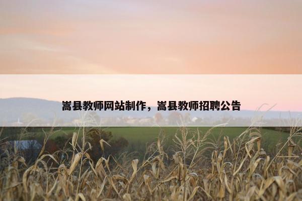 嵩县教师网站制作，嵩县教师招聘公告