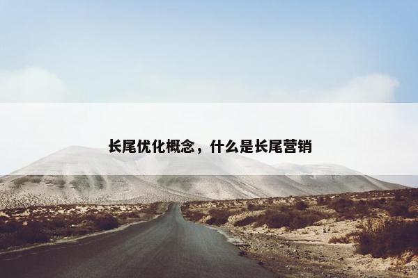 长尾优化概念，什么是长尾营销