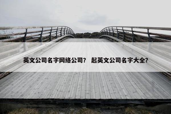 英文公司名字网络公司？ 起英文公司名字大全？