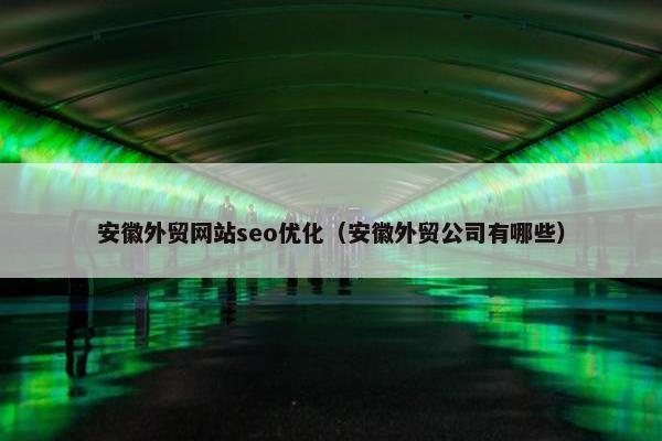 安徽外贸网站seo优化（安徽外贸公司有哪些）