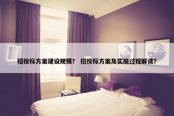 招投标方案建设规模？ 招投标方案及实施过程解读？