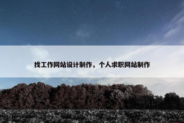 找工作网站设计制作，个人求职网站制作