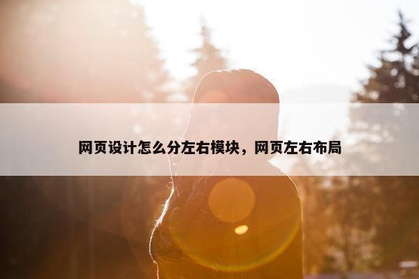 网页设计怎么分左右模块，网页左右布局