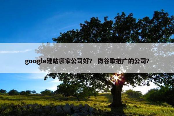 google建站哪家公司好？ 做谷歌推广的公司？