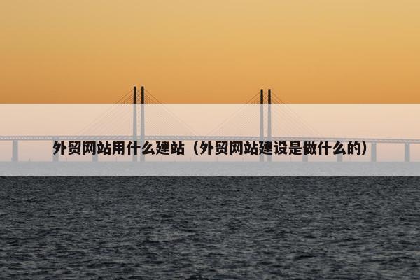 外贸网站用什么建站（外贸网站建设是做什么的）