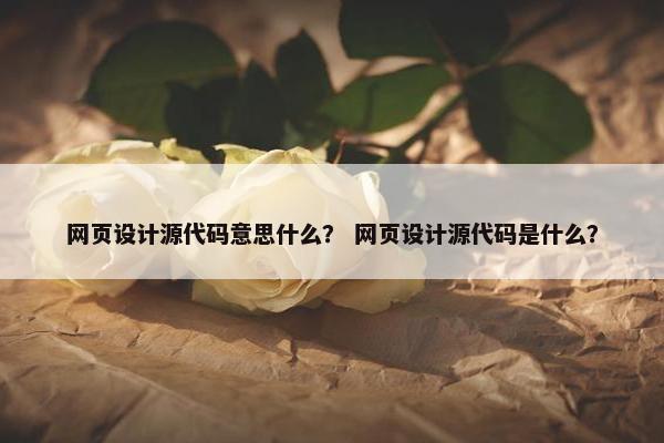 网页设计源代码意思什么？ 网页设计源代码是什么？