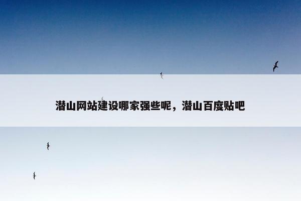 潜山网站建设哪家强些呢，潜山百度贴吧