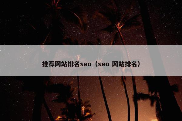 推荐网站排名seo（seo 网站排名）