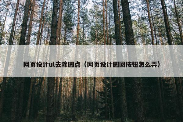 网页设计ul去除圆点（网页设计圆圈按钮怎么弄）
