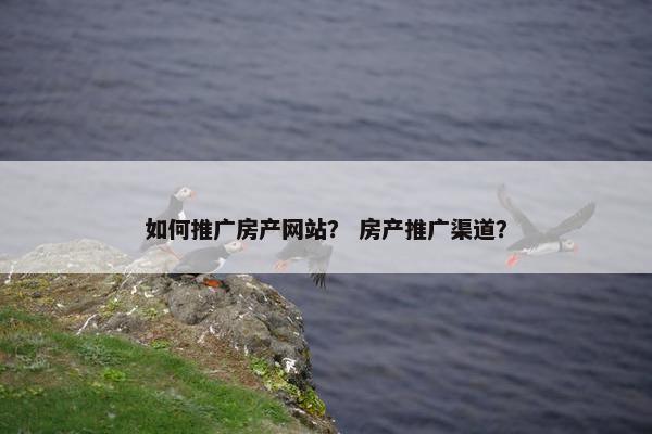 如何推广房产网站？ 房产推广渠道？