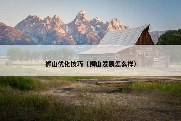 狮山优化技巧（狮山发展怎么样）
