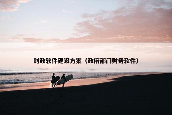 财政软件建设方案（政府部门财务软件）