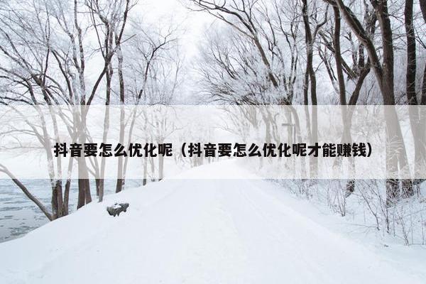 抖音要怎么优化呢（抖音要怎么优化呢才能赚钱）