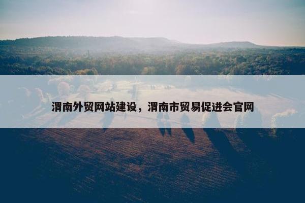 渭南外贸网站建设，渭南市贸易促进会官网