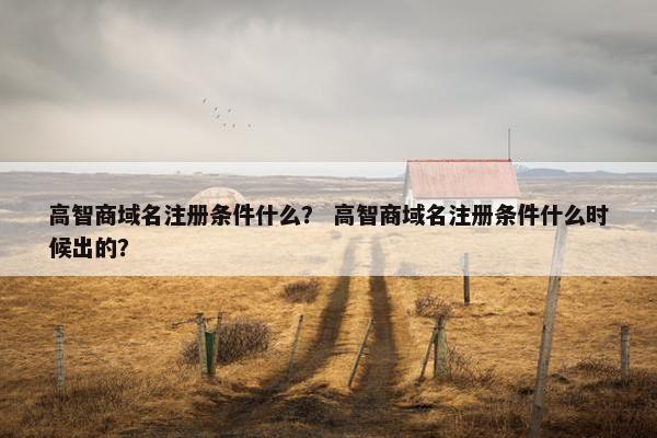 高智商域名注册条件什么？ 高智商域名注册条件什么时候出的？