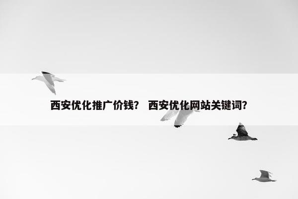 西安优化推广价钱？ 西安优化网站关键词？