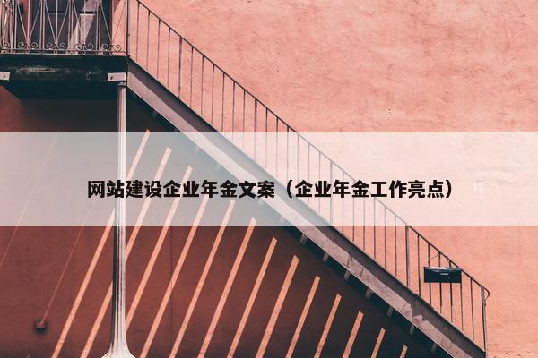 网站建设企业年金文案（企业年金工作亮点）