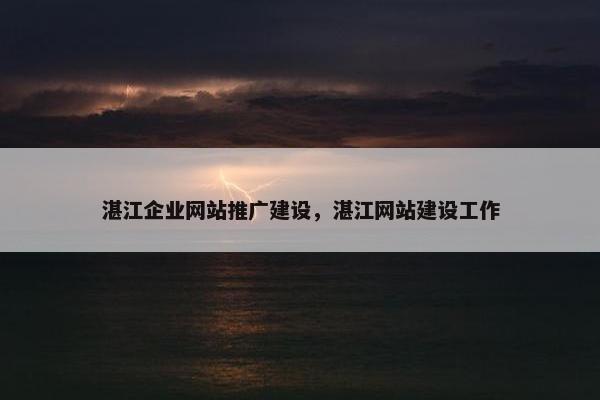 湛江企业网站推广建设，湛江网站建设工作