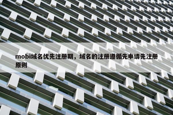 mobi域名优先注册期，域名的注册遵循先申请先注册原则