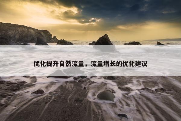 优化提升自然流量，流量增长的优化建议