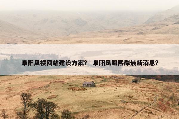 阜阳凤楼网站建设方案？ 阜阳凤凰熙岸最新消息？