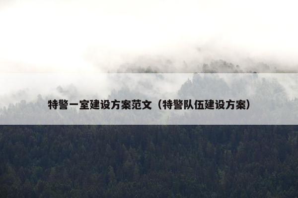特警一室建设方案范文（特警队伍建设方案）