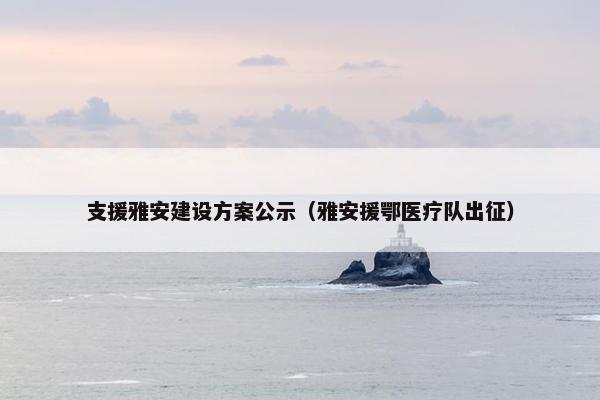 支援雅安建设方案公示（雅安援鄂医疗队出征）