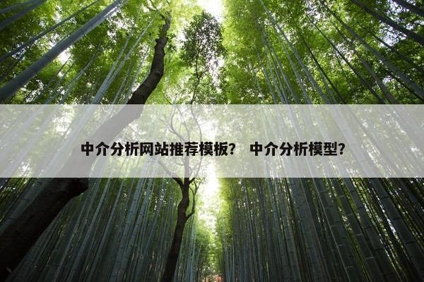 中介分析网站推荐模板？ 中介分析模型？