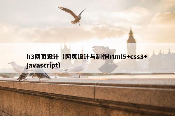 h3网页设计（网页设计与制作html5+css3+javascript）