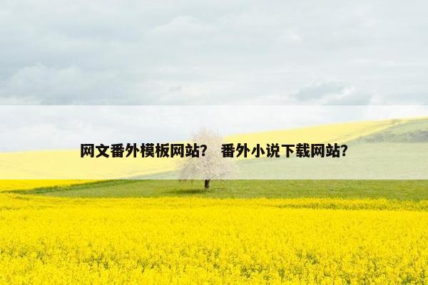 网文番外模板网站？ 番外小说下载网站？