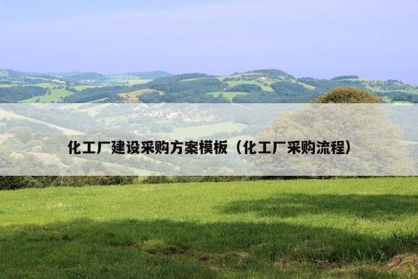 化工厂建设采购方案模板（化工厂采购流程）