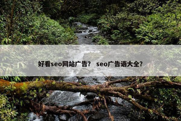好看seo网站广告？ seo广告语大全？