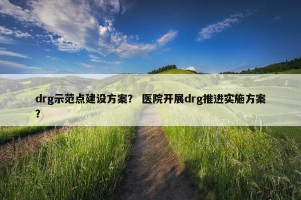 drg示范点建设方案？ 医院开展drg推进实施方案？