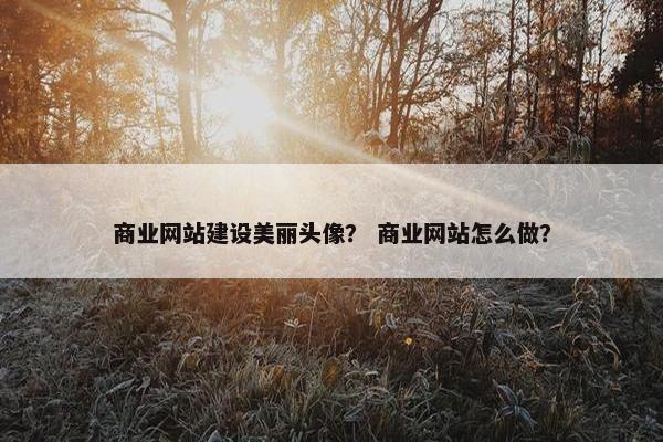 商业网站建设美丽头像？ 商业网站怎么做？
