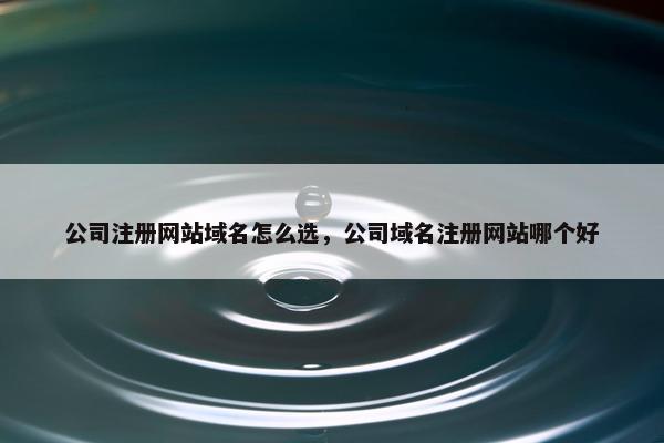 公司注册网站域名怎么选，公司域名注册网站哪个好