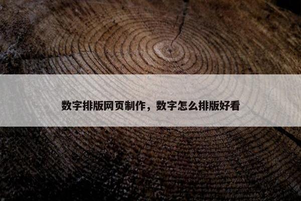 数字排版网页制作，数字怎么排版好看