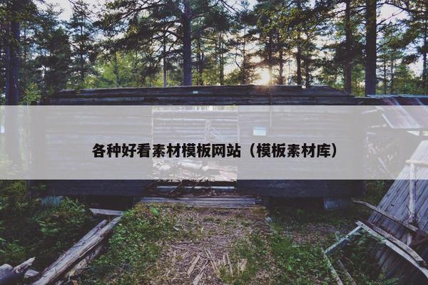 各种好看素材模板网站（模板素材库）