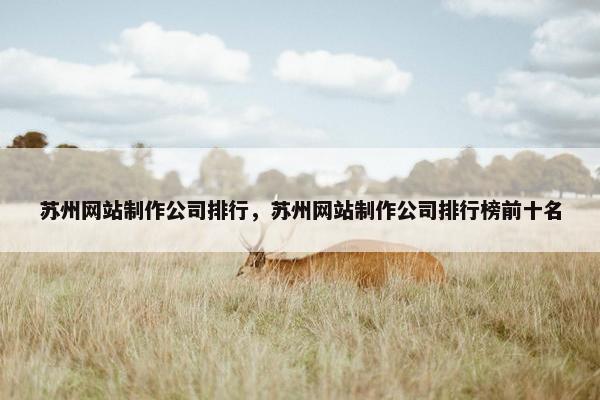 苏州网站制作公司排行，苏州网站制作公司排行榜前十名