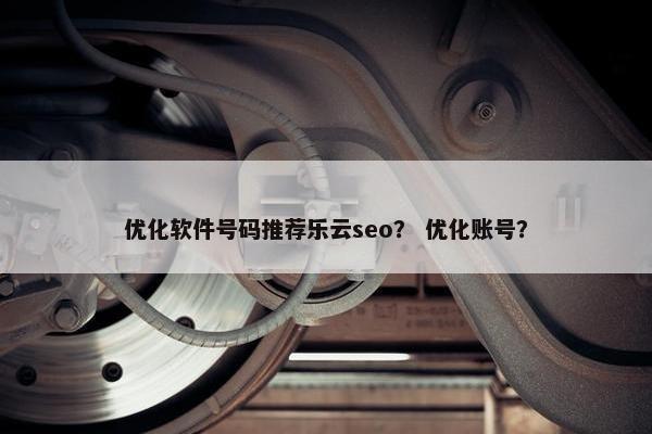 优化软件号码推荐乐云seo？ 优化账号？