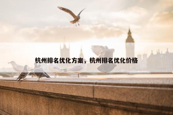 杭州排名优化方案，杭州排名优化价格