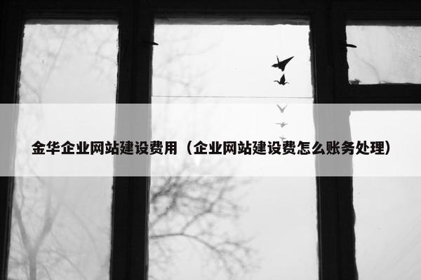 金华企业网站建设费用（企业网站建设费怎么账务处理）