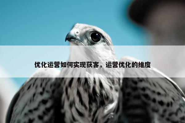优化运营如何实现获客，运营优化的维度