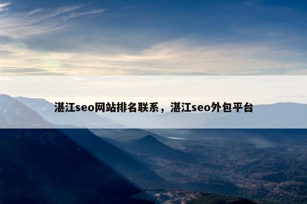 湛江seo网站排名联系，湛江seo外包平台