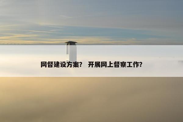 网督建设方案？ 开展网上督察工作？