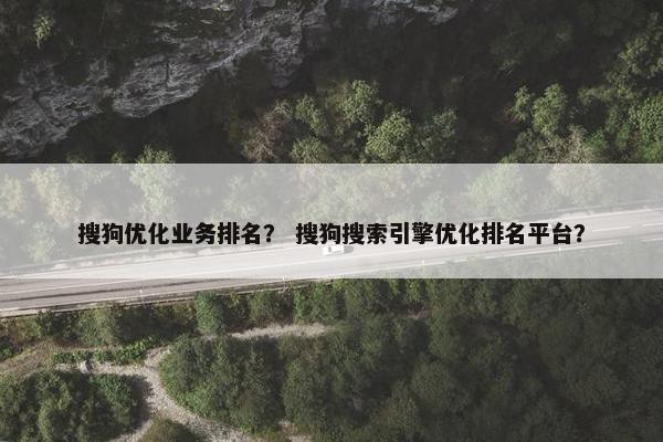 搜狗优化业务排名？ 搜狗搜索引擎优化排名平台？