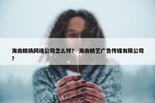海南精扬网络公司怎么样？ 海南精艺广告传媒有限公司？