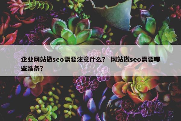 企业网站做seo需要注意什么？ 网站做seo需要哪些准备？